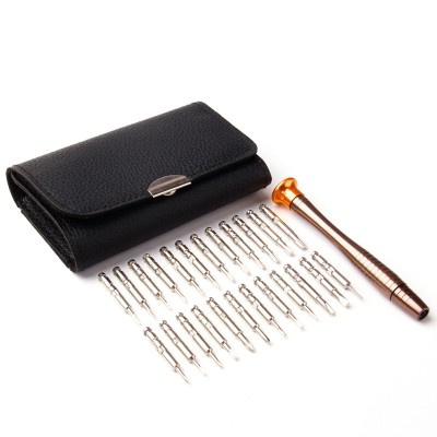 25 in 1 Magnetic Mini Precision Screwdriver Tool Set for PC, Glasses, Mobile Phone, Laptop, Watch in Leather Case