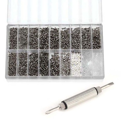 Eyeglass Sunglass Repair Kit with Screws Tweezers Screwdriver Tiny Micro Screws Nuts Assortment for Spectacles Watch